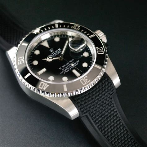 rolex band rubber|rolex submariner with rubber strap.